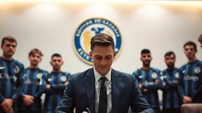 Jesse Bisiwu, mid-30s, athletic build, wearing plain blue and black training kit without any crest, standing on a wet...