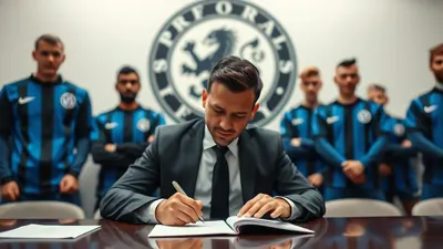 A veteran Belgian midfielder in a plain blue and black Club Brugge kit, mid-30s, hair slightly greying, walking alone on...